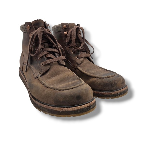 UGG Merrick Boots Mens 10 Brown Waterproof Leather Mid SCUFFED - Picture 2 of 11